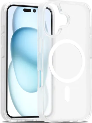 Produktbild von Magnetisch Hülle für iPhone 16, Kompatibel mit MagSafe, Transluzente Matt Rückseite Stoßfeste Handyhülle Transparent