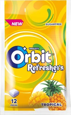 Zdjęcie produktu dla Orb Refreshers Tropic guma do żucia bez cukru 12 sztuk