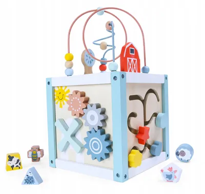 Obrázek produktu pro Ecotoys Dřevěný vzdělávací třídič kostek + kostky