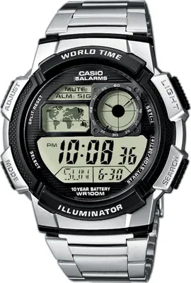 Image de Casio AE-1000WD-1AVEF Montre Homme Collection Digital Quartz Bracelet en acier inoxydable