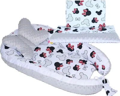 Produktbild von Baby MINKY Nestchen Kokon Kuschelnest Reisebett 2-seitig Kissen Decke Schmetterling Kissen - 4T- 18