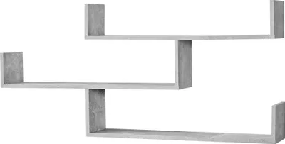 Image de In And OutdoorMatch Zizi wall rack - Avec 3 étagères - 119x18x55 cm - Gris - Panneau de particules - Design moderne