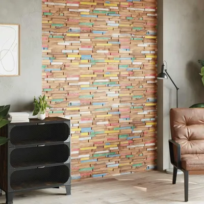 Image de vidaXL Panneaux muraux 10 pcs. 1,03 m² bois massif teck