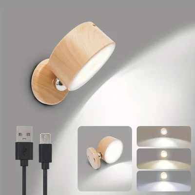 Produktbild von Magnetische LED-Wandleuchte, kabellos, 3 Lichtfarben, dimmbar, 360° drehbar