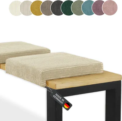 Produktbild von Lycce Bankauflage Klemmkissen 1 Leiste Cordstoff extra Polsterung, für Banktiefe ab 35 cm, Farbe:beige