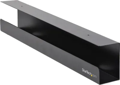Produktbild von StarTech.com Kabelschacht zur Untertisch Montage - Kabelmanagement für den Tisch - Kabelrinne  - 60cm x 11cm (UDCMTRAY) - Kabelmanagementfach - unter Tisch montierbar - Schwarz