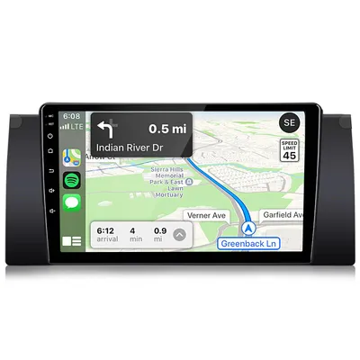 Immagine prodotto di Autoradio Android 14 da 9 pollici, 4+64GB, compatibile con BMW X5 E53 (2000-2007), con Carplay, GPS, navigatore, comandi al volante (SWC), Wi-Fi, Bluetooth, USB, supporto AUX, formato 2 DIN, processore quad-core
