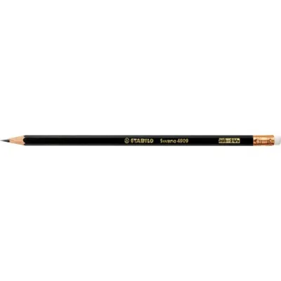 Image de Crayon avec gomme - STABILO Swano en noir - dureté HB