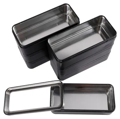 Metall-Aufbewahrungsboxen mit Sichtfenster, 8 St., 15,2x6,8x4 cm