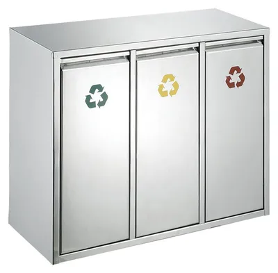 Wertstoff-Sortieranlage 3*8 Liter Edelstahl gebürstet   VB 710416