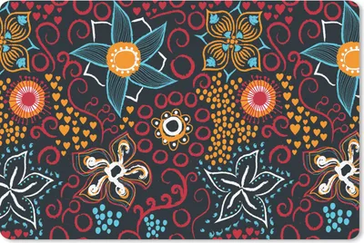 Produktbild von MuchoWow® Mauspad Mousepad Blumen - Rot - Muster 27x18 cm - Mousepads - Maus Mat - Pad - Mausunterlage - Büroartikel - Desk Matten