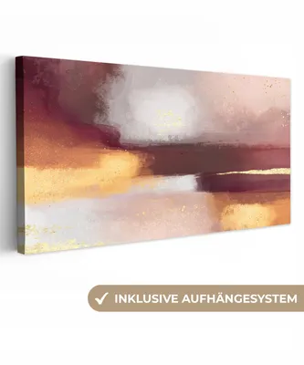 Produktbild von MuchoWow® - Leinwandbilder - Malen - Abstrakt - Pastell, Wandbild, Wanddeko Bilder Wohnzimmer, 40x20 cm