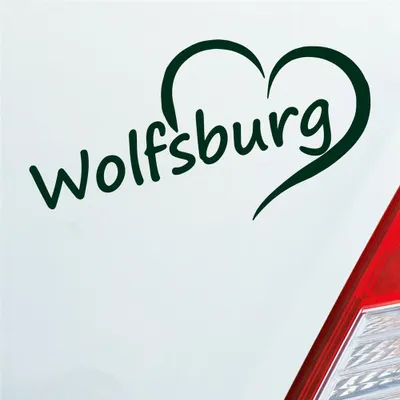 Produktbild von Auto Aufkleber Wolfsburg Herz Stadt City Liebe Love Heart 15x8 cm Dunkelgrün Sticker Heckscheibenaufkleber