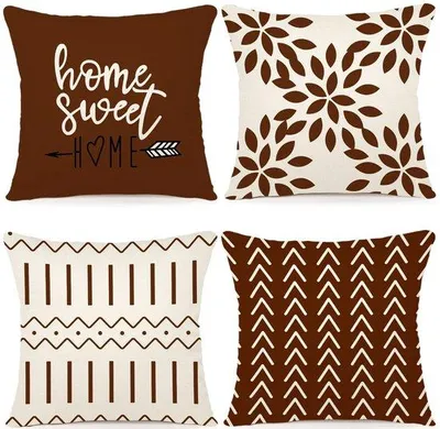 Zdjęcie produktu dla Zestaw 4 pokrowców na poduszki Unyqoos® z lnu, 40x40 cm – dekoracyjne poduszki do sofy, leżaków ogrodowych i sypialni, z ukrytym zamkiem błyskawicznym