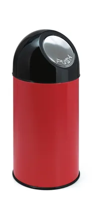 Image de V-Part - Abfallbehälter mit Druckdeckel 40 Liter - Steel Plastic - Rot, Schwarz