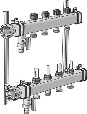 Produktbild von KE Kelit KU590W, ULTRA PE-RT Industrieflächen-Verteiler, 6/4", 8, L:780mm, 1 Stk.