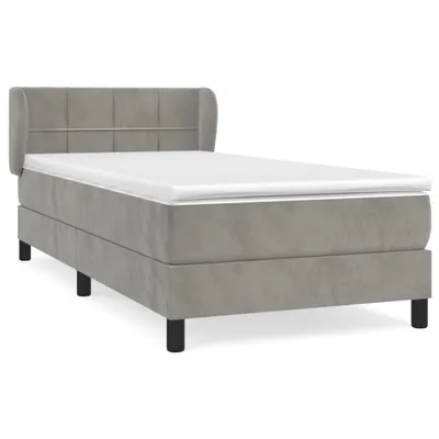 Produktbild von vidaXL Boxspringbett mit Matratze Hellgrau 90x200 cm Samt