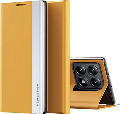 Produktbild von Hülle für Xiaomi 14T Kunstleder Klapphülle Schutzhülle mit Standfunktion Gelb