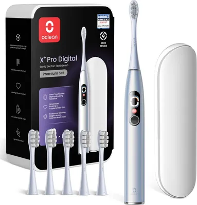 Produktbild von Oclean X Plus Pro, Erwachsener, Schallzahnbürste, 84000 Bewegungen pro Minute, Silber, Silber, Oval