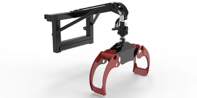 Produktbild von Joma-Tech Euro-Anbaurahmen mit Forstgreifer OG16, Pendelgelenk und Rotator