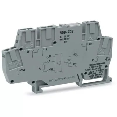 Obrázek produktu pro Optokoplerové relé WAGO, 1 ks, 24 V/DC, 500 mA, WAGO 859-708