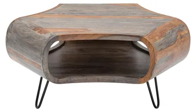 Zdjęcie produktu dla Stolik kawowy, 80 cm, drewniany, nowoczesny design, idealny do salonu. KUP TERAZ