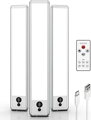 Produktbild von EZVALO Unterbauleuchte Küche LED 23cm, Unterschrank Beleuchtung mit Fernsteuerung, Timerfunktion und Ferndimmung, Kabellos Aufladbarer Akku