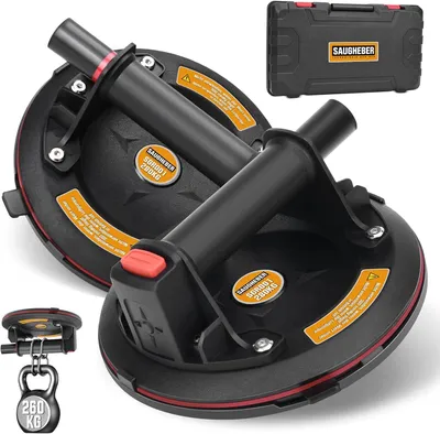 Produktbild von 2er Set 8" Saugheber Glasheber Tragkraft 260KG Vakuumheber Fliesenheber für Fliesen Marmor