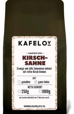 Produktbild von KAFELOV | Kaffeepulver Kirsche und Sahne - 250g - Süß und cremig - 100% Arabika