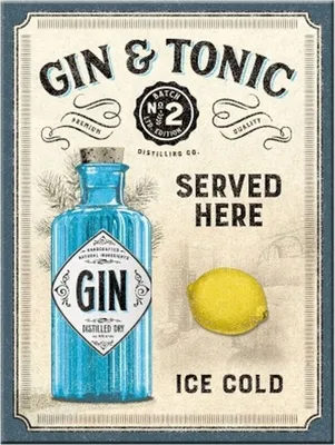 Produktbild von Nostalgic-Art - Magnet 6 x 8 cm - Gin & Tonic Served Here