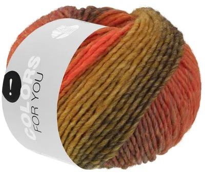 Produktbild von Lana Grossa COLORS FOR YOU 50 g voluminöses Dochtgarn mit Farbverlauf 90 m Farbe 162 - Mandarin/Orange/Oliv/Grau/Ocker/Braun/Senf/Jeansblau