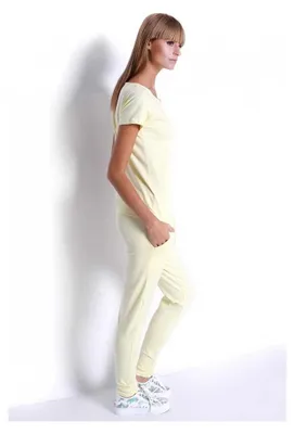 Produktbild von Damen Overall Sportlich Elegant bequem Einteiler; Pastellgelb/S/M 36/38