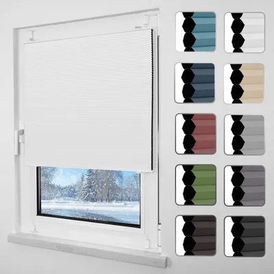 Produktbild von Wabenplissee Plissee ohne Bohren Verdunklung 85x200cm Weiß, Thermo Plisseerollo Klemmfix Verdunklungsplissee für Fenster & Tür