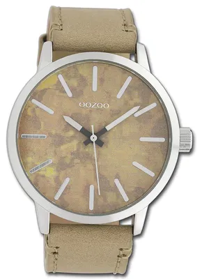 Produktbild von Oozoo Timepieces Damen Herrenuhr Quarzuhr Analog mit Lederarmband beige D3UOC10000