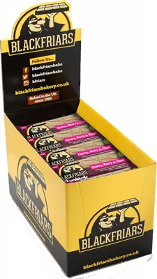Produktbild von Blackfriars Flapjacks (25x90g) Cherry, Berry & Choc - Riegel - Energie-Riegel