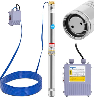 Obrázok produktu pre Expondo hillvert Čerpadlo do studne – 95 mm / 3,75'' – 13 800 l/h – 2200 W – 20 m kábel / 76,4 m výška zdvihu – nerezová oceľ