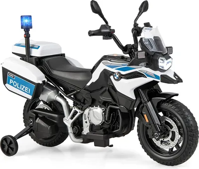 Produktbild von GOPLUS 12V Kinder Elektrofahrzeuge Elektromotorrad, BMW Kindermotorrad mit LED-Scheinwerfer, Sirene Blinklicht, Musik, Hupe & 2 Abnehmbaren Stützrädern