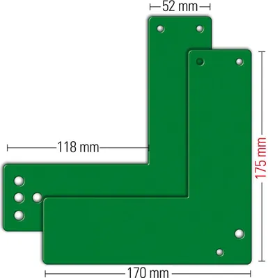 Produktbild von GFS Montageplatte 991 470 DIN links / rechts verwendbar Montage aus Glasrahmen Stahl grün lackiert - 991 470