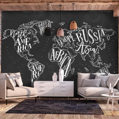Produktbild von Basera Selbstklebende Fototapete Weltkartenmotiv k-B-0064-a-c, mit UV-Schutz, 343x245 cm