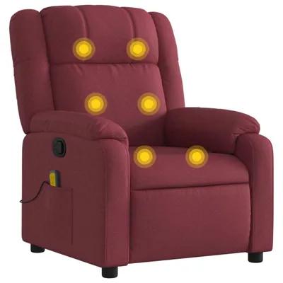 Image de Fauteuil de massage inclinable Rouge bordeaux Tissu