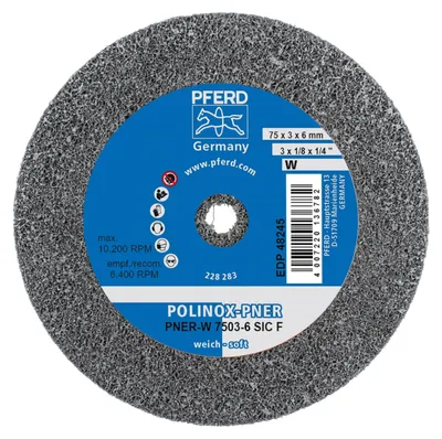 Produktbild von PFERD PNER-W 7503-6 SiC F, Metall, 10200 RPM, 7,5 cm, 3 mm, 10 Stück(e)