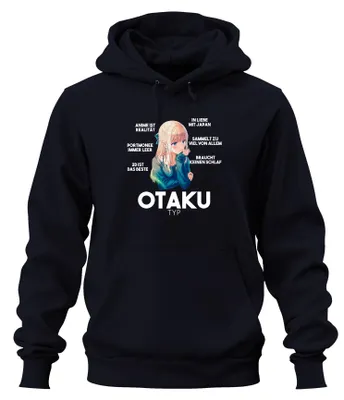 Obrázok produktu pre OTAKU TYP Anime is reality wallet always empty Manga Japan Uni mikina s kapucňou, Navy, S
