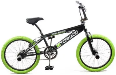 Produktbild von Royal Freestyle BMX 20 - Bugatti - Matt Black mit grünen Reifen