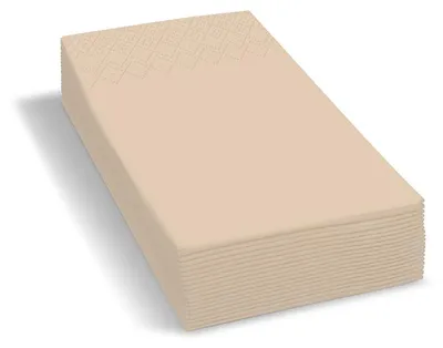 Produktbild von 250 Servietten Tafelservietten 33 x 33 cm natur braun – 3-lagig, 1/8 Kopffalz