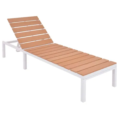 Image de Chaise longue Aluminium et WPC Marron
