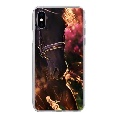 Produktbild von MuchoWow® Handyhülle Schutzhülle Hülle für iPhone Xs Pferd - Sonne - Porträt Silikon Softcase Handy Hülle - Handytasche