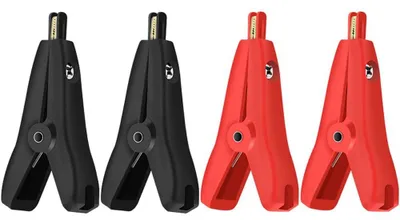 Productafbeelding van Krokodillenklemmen - Testclips Kelvin - Elektrisch Testen - Vergulde Contacten - 4 Stuks - Rood Zwart