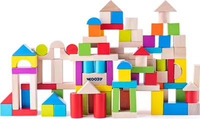 Produktbild von Woody 100 Holzbausteine ??blanko/farbig. 90905
