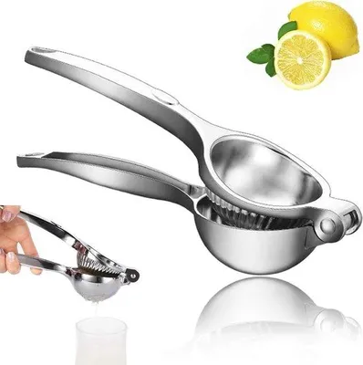 Zdjęcie produktu dla Wyciskarka do cytryn ze stali nierdzewnej i stopu cynku, ergonomiczna, do pomarańczy i cytryn
