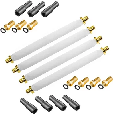 Produktbild von ARLI 4x Fensterdurchführung 20 cm – Selbstklebend + 8x F-Stecker + 8x Gummitülle | SAT TV Flachkabel für Fenster & Türen
